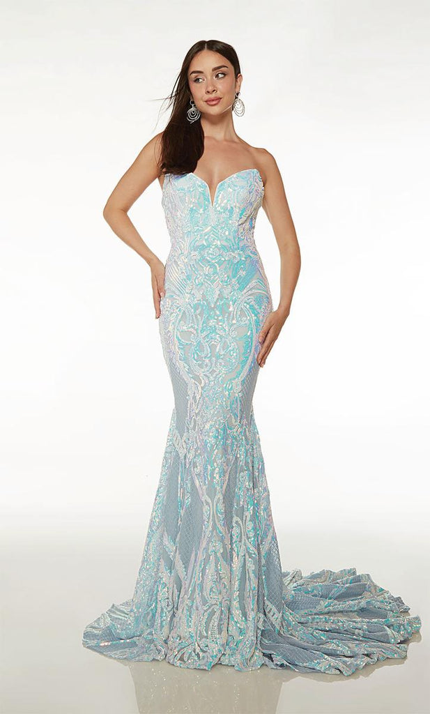 Alyce Paris Strapless Sequin Prom Dress 61648