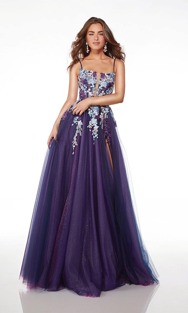 Alyce Paris Floral Lace A-Line Prom Dress 61673