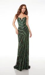 Ava Presley Strapless Sequin Prom Dress 61678