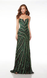 Ava Presley Strapless Sequin Prom Dress 61678