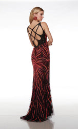 Alyce V-Neck Open Back Sequin Prom Dress 61694