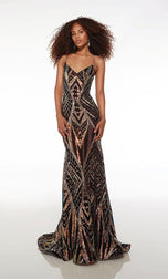 Alyce Paris V-Neck Sequin Prom Dress 61698