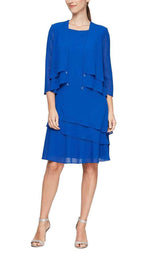 Alex Evenings Knee Length Chiffon 2-Piece Dress 8192005