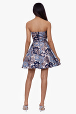 Blondie Nites Brocade A-Line Homecoming Dress 3184BN