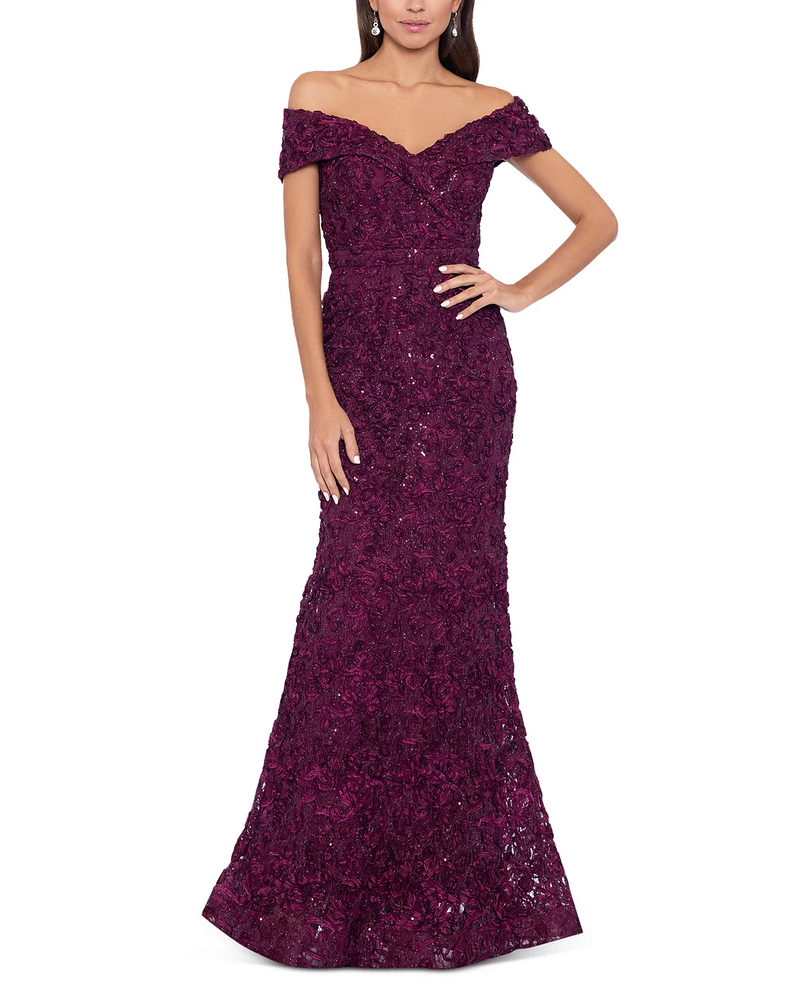 Xscape Evenings "Jill" Off the Shoulder Lace Gown 4618X