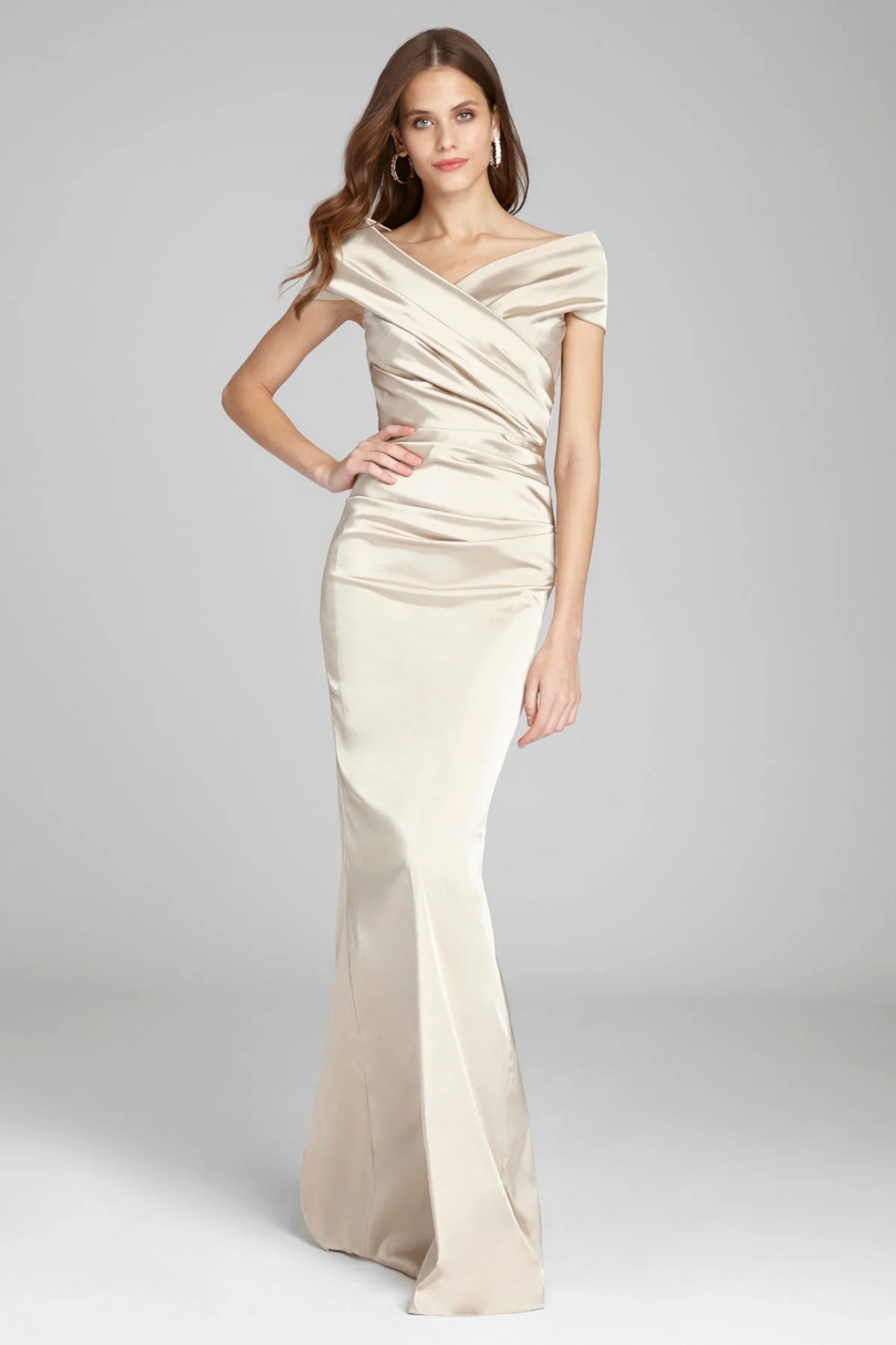 Teri Jon Stretch Satin Evening Gown 96022