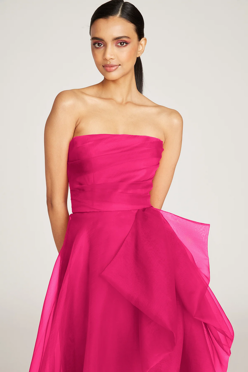 Theia Strapless Draped "Teresa" Evening Gown 8817572