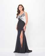 Cameron Blake V-Neck Mermaid Evening Dress CB3245