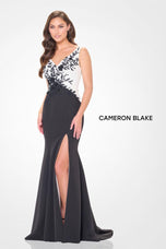 Cameron Blake V-Neck Mermaid Evening Dress CB3245