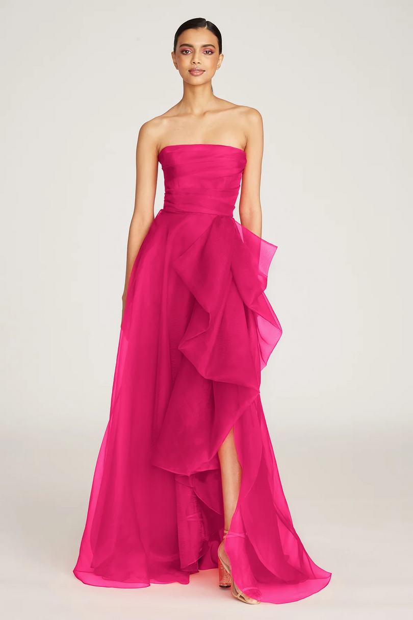 Theia Strapless Draped "Teresa" Evening Gown 8817572