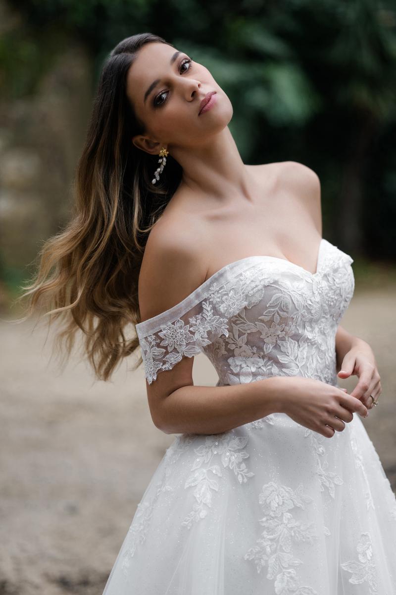 Abella by Allure "Lorena" Off Shoulder Lace Bridal Gown E463