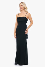 Betsy & Adam Cowl Neck Prom Dress A5580