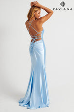 Faviana Lace-up Back Satin Prom Dress ES10890