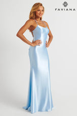 Faviana Lace-up Back Satin Prom Dress ES10890