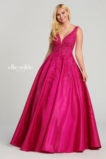 Ellie Wilde Satin A-Line Prom Dress EW120115