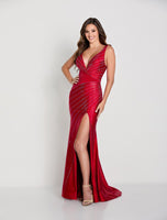 Ellie Wilde Fitted Hot Stone Prom Dress EW34003