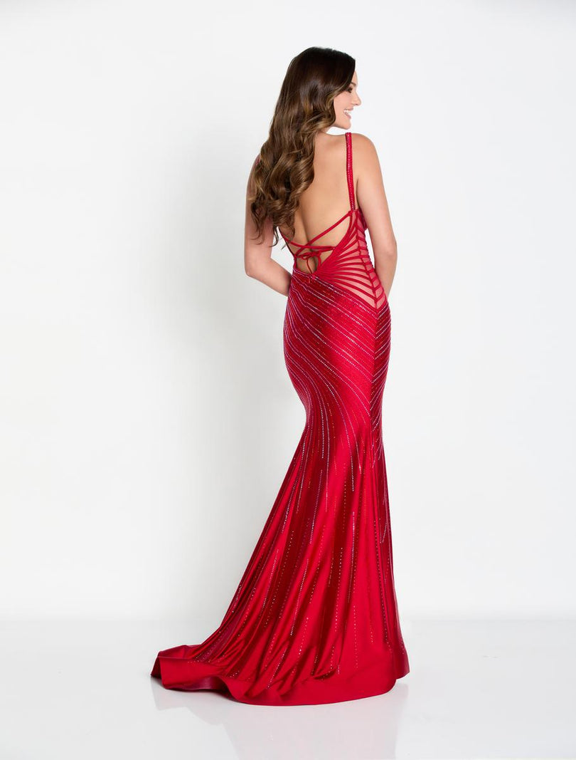 Ellie Wilde Fitted Hot Stone Prom Dress EW34003