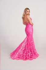 Ellie Wilde Long Lace Fitted Prom Dress EW34009