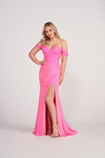 Ellie Wilde Sequin Lace Long Prom Dress EW34012