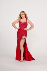 Ellie Wilde Long Open Back Prom Dress EW34029