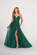 Ellie Wilde Long Floral Lace Prom Dress EW34053