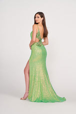 Ellie Wilde Plunging Fitted Prom Dress EW34088