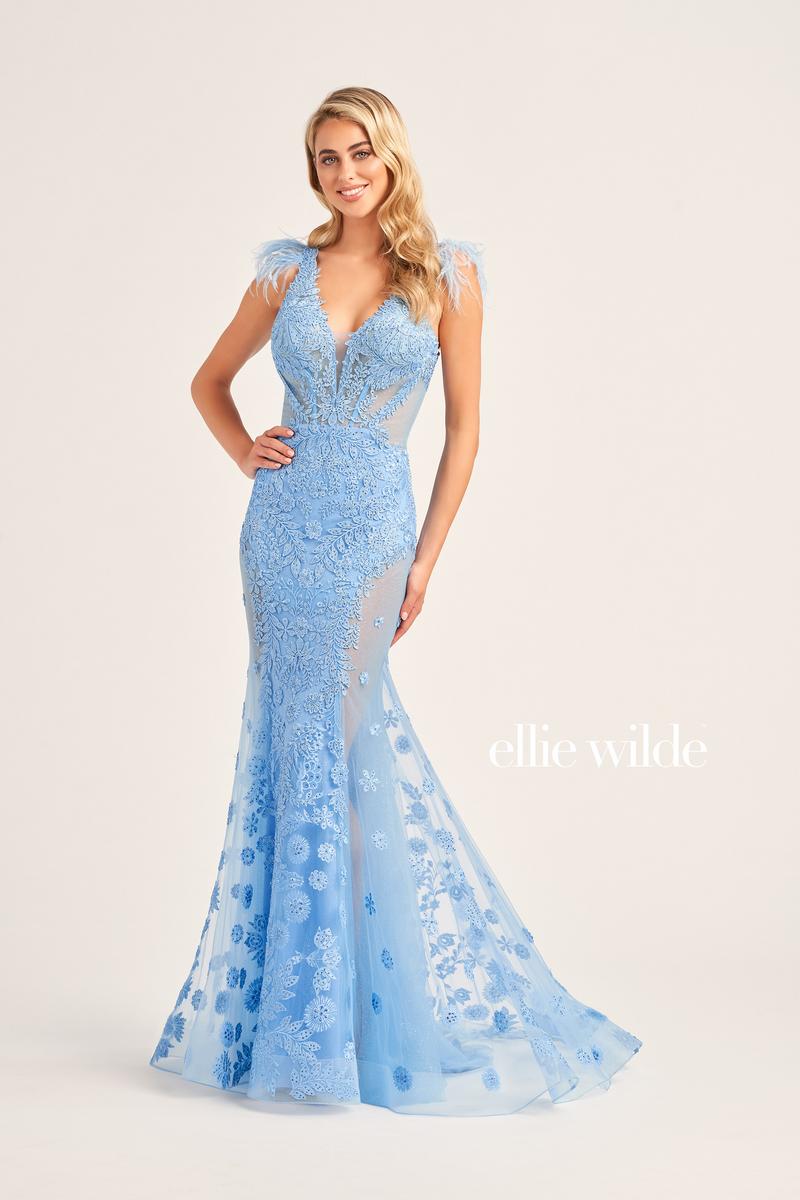 Ellie Wilde Illusion Side Prom Dress EW35009