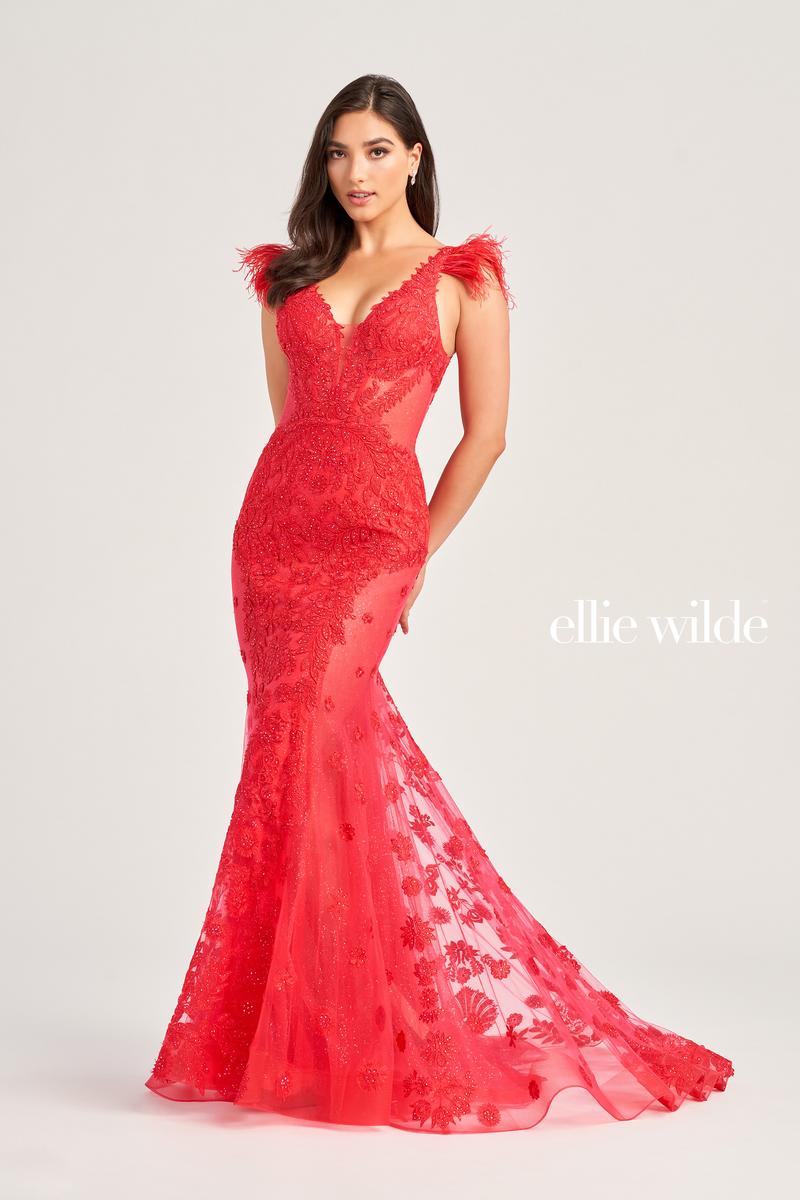 Ellie Wilde Illusion Side Prom Dress EW35009