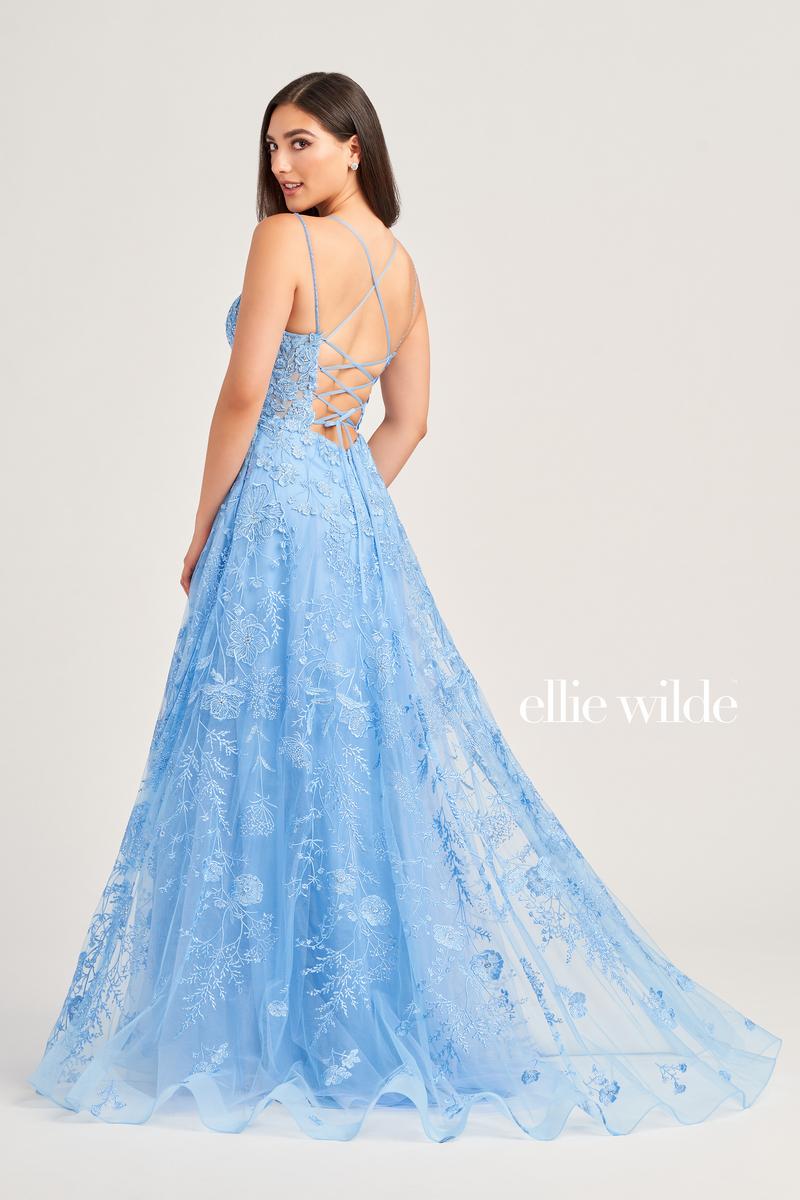 Ellie Wilde Lace A-Line Long Prom Dress EW35012