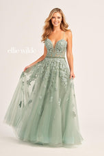 Ellie Wilde A-Line Lace Prom Dress EW35016