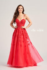 Ellie Wilde A-Line Lace Prom Dress EW35016