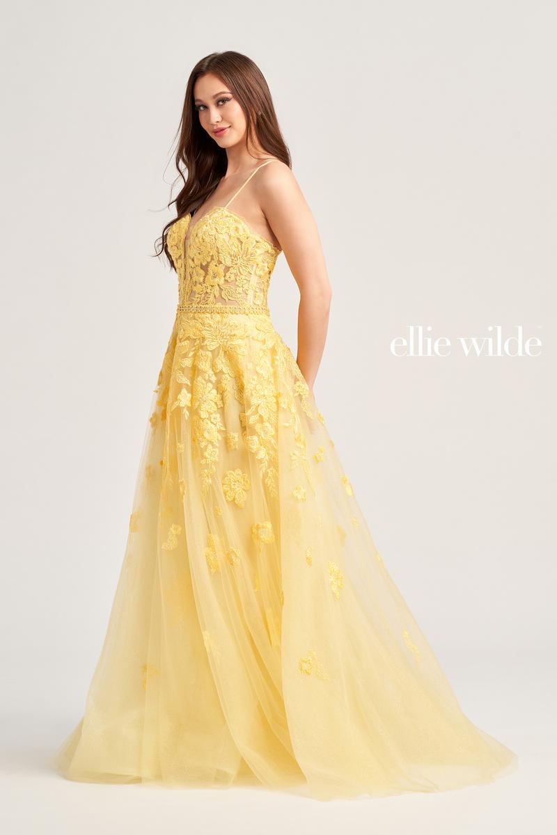 Ellie Wilde A-Line Lace Prom Dress EW35016