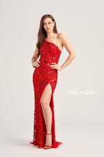 Ellie Wilde One Shoulder Beaded Prom Dress EW35021