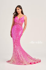 Ellie Wilde Ombre Sequin Prom Dress EW35044