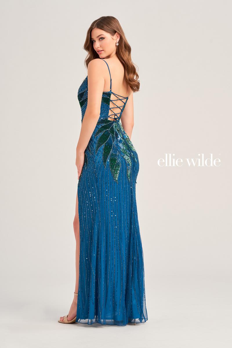 Ellie Wilde Beaded Lace-up Back Prom Dress EW35066