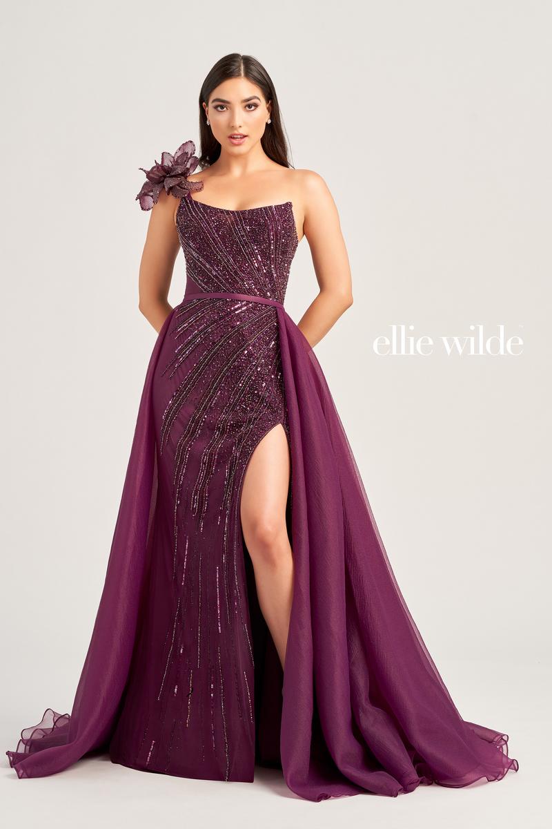 Ellie Wilde Beaded Lace-up Back Prom Dress EW35087