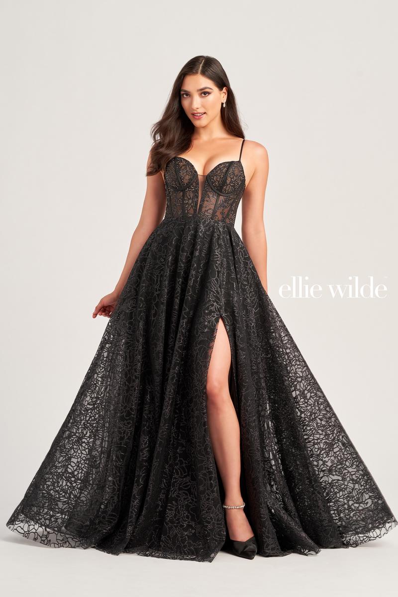 Ellie Wilde Corset Lace Prom Dress EW35216