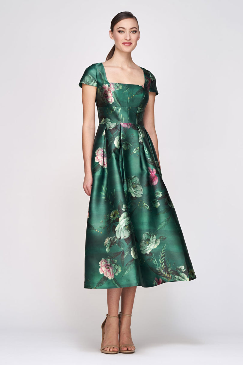 Kay Unger "Tierney" Floral Tea Length Dress 55112448