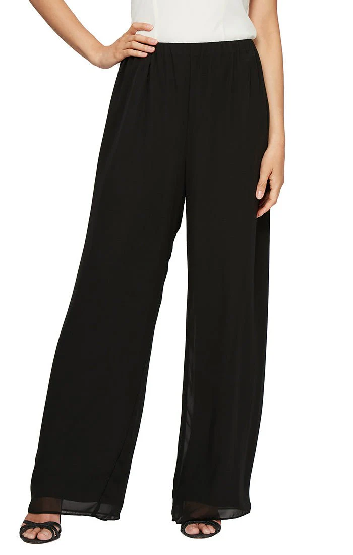 Alex Evenings Straight Leg Chiffon Pants 36025