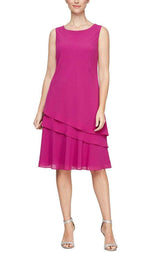 Alex Evenings Knee Length Chiffon 2-Piece Dress 8192005