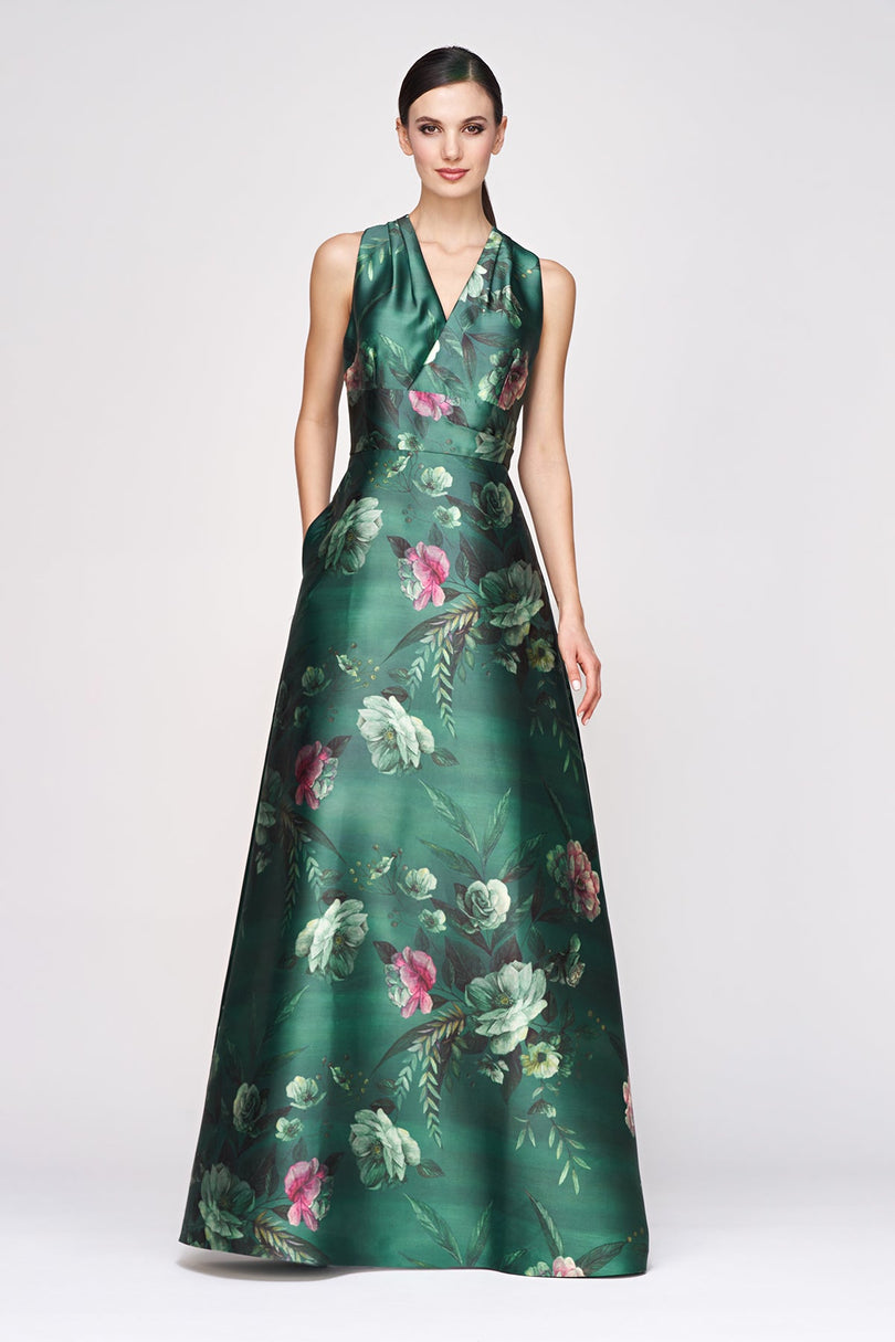 Kay Unger N-Neck Floral "Rosalind" Evening Dress 55112449