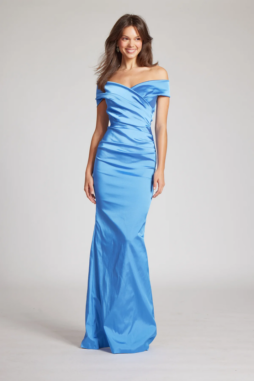 Teri Jon Stretch Satin Evening Gown 96022