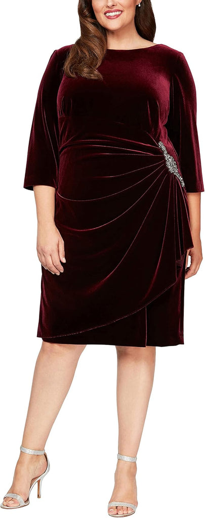 Alex Evenings Velvet Cocktail Dress 4915267