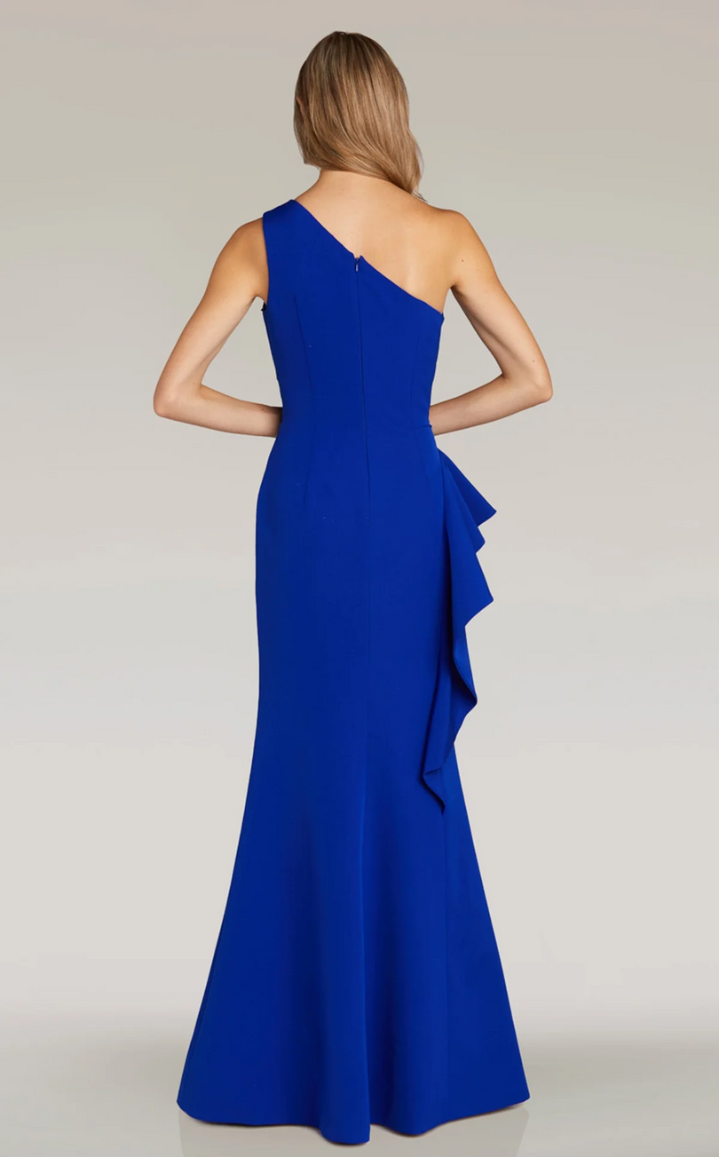 Feriani One Shoulder Evening Dress with Ruffle 18335