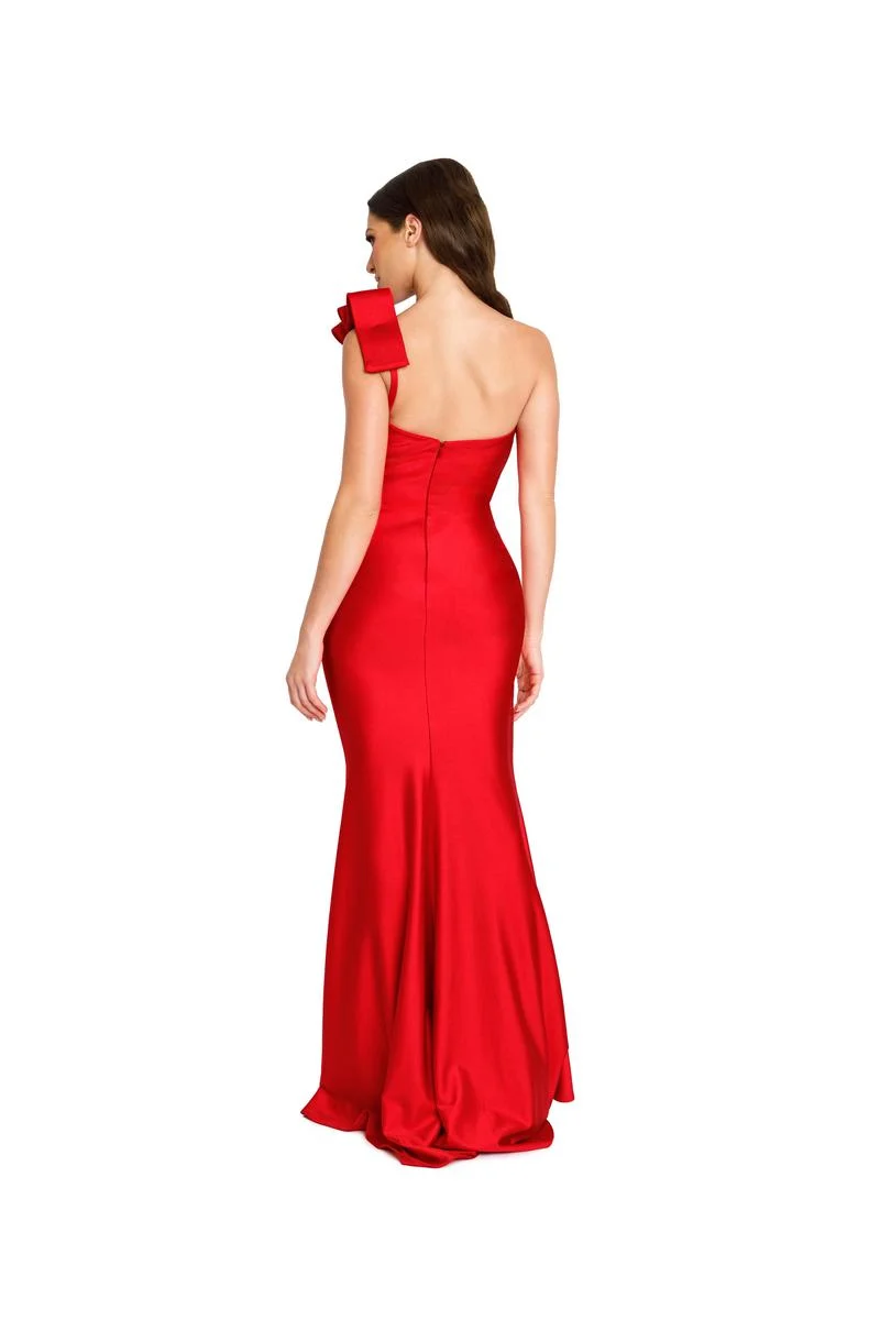 Nicole Bakti One Shoulder Evening Dress 7356