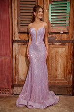 Portia and Scarlett Plunging Sequin Dress PS24038