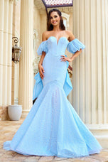 Portia and Scarlett Puff Sleeve Ball Gown PS24066