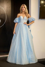 Portia and Scarlett Puff Sleeve Ball Gown PS24066