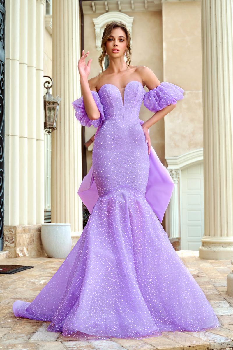 Portia and Scarlett Puff Sleeve Ball Gown PS24066