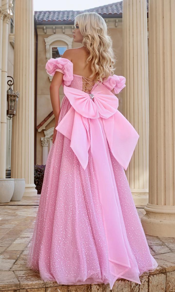 Portia and Scarlett Puff Sleeve Ball Gown PS24066